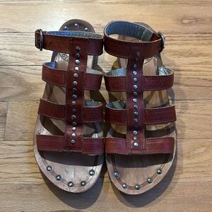 Fiorentini + Baker EU 38 or US 7.5 gladiator sandals cognac leather silver studs